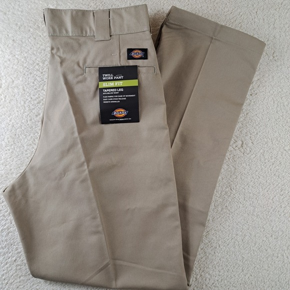 Dickies Other - Dickies Twill Work Pants Tan Khaki Flex Slim Fit Men's 36x32 NWT